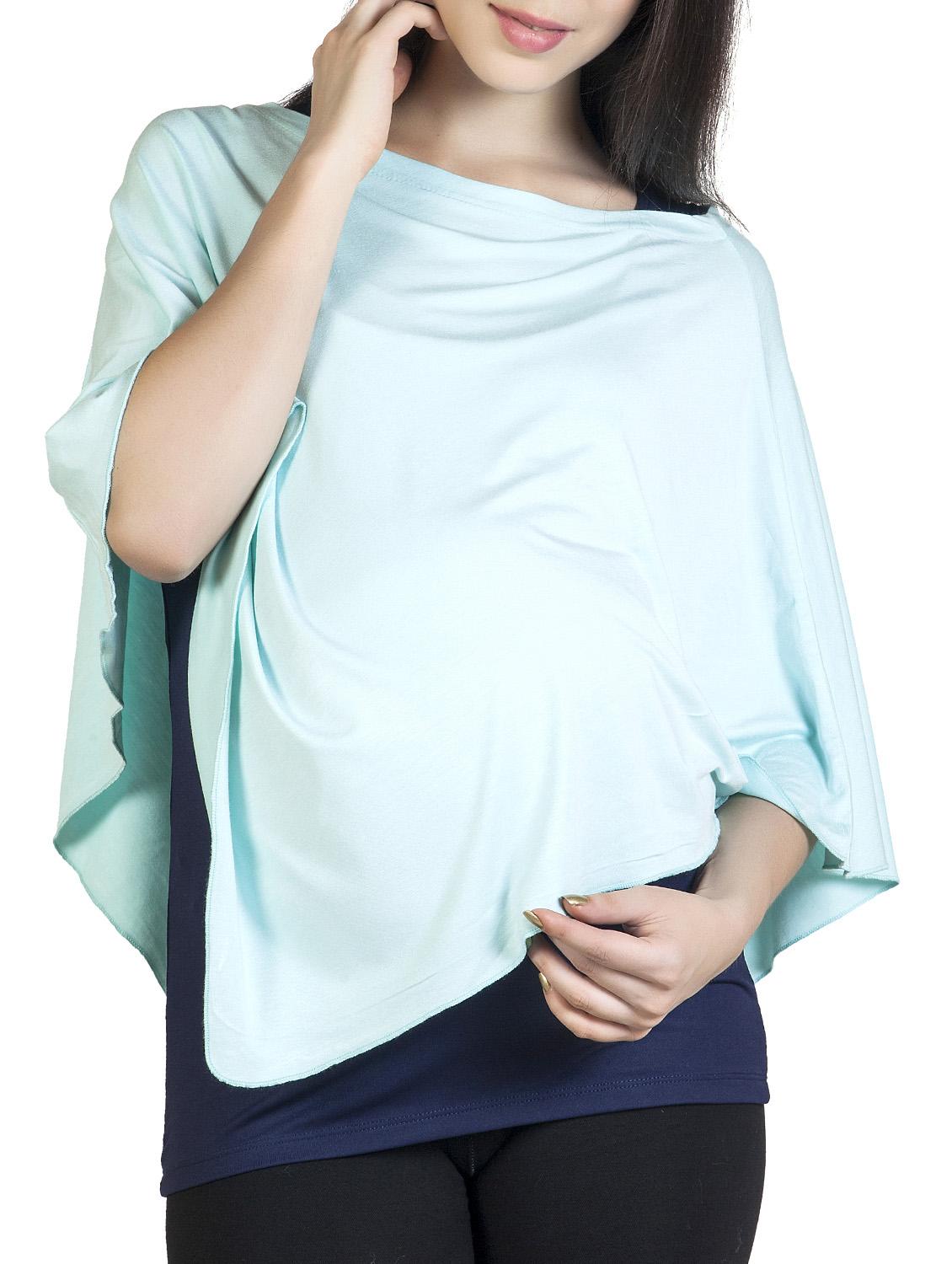 Turquoise asymmetrical maternity poncho - 9823546 - Zoom Image - 1