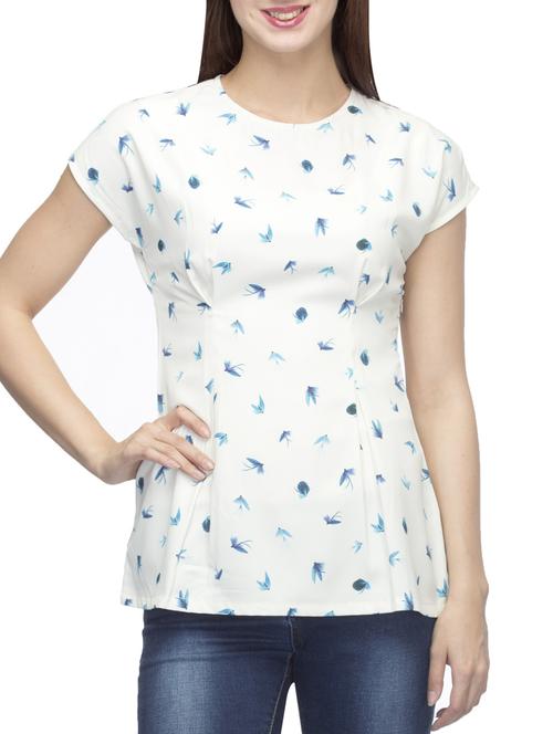 White printed top - 9834059 - Very Small Image - 1