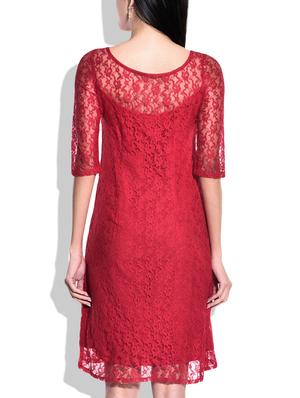 red crepe sheath dress - 9837566 - Standard Image - 3