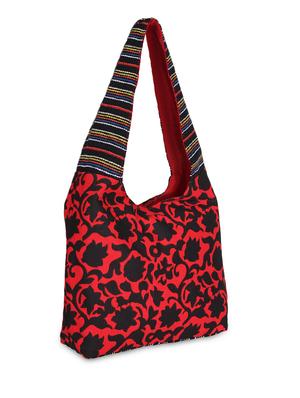 red canvas floral printed bag - 9840821 - Standard Image - 5