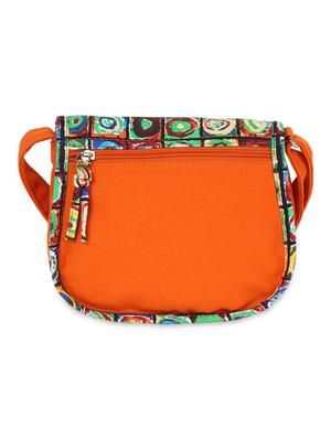 orange printed canvas sling bag - 9840864 - Standard Image - 2