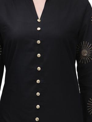 black cotton kurta - 9841760 - Standard Image - 4