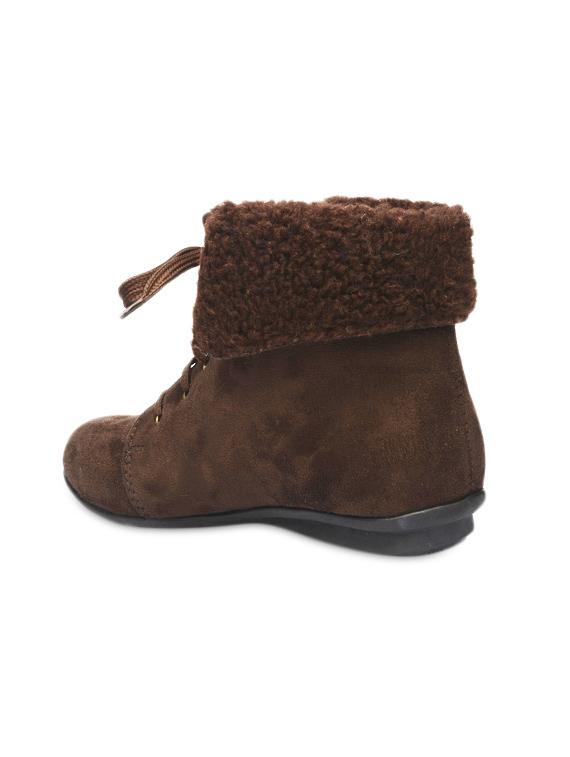 brown ankle length laced boots - 985355 - Zoom Image - 3
