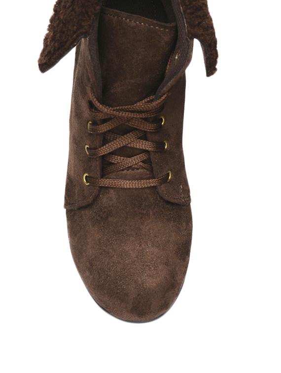 brown ankle length laced boots - 985355 - Zoom Image - 4