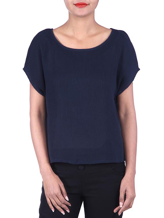 navy blue color cotton top - 9861147 - Zoom Image - 1
