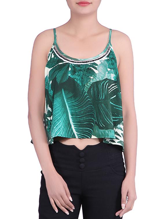 green printed cotton top - 9861163 - Zoom Image - 1