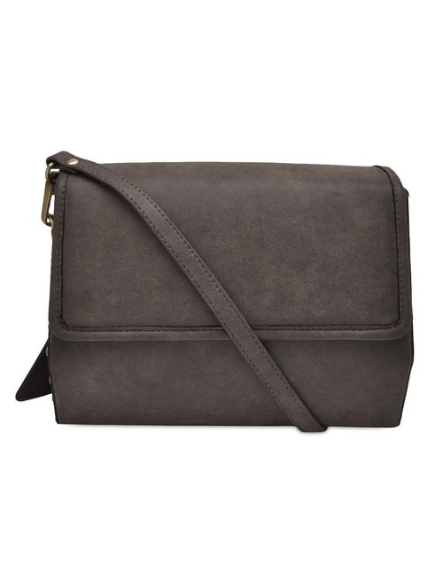 brown faux leather embellished structured sling bag - 9862040 - Very Small Image - 1