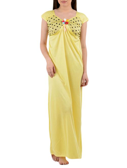 yellow color cotton nighty - 9863468 - Very Small Image - 1