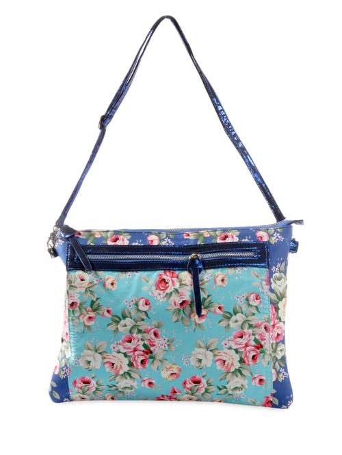 blue floral print laptop sleeve/ sling - 986576 - Very Small Image - 1