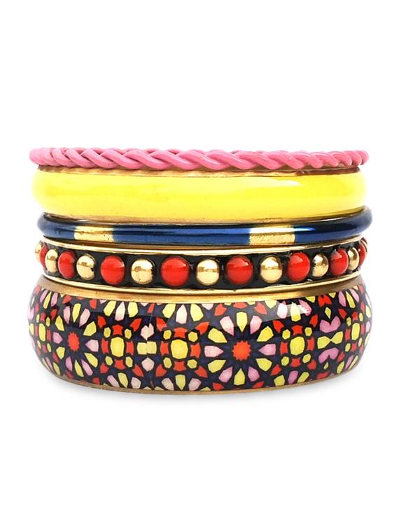 multicolor metallic bangles set - 9878819 - Zoom Image - 1