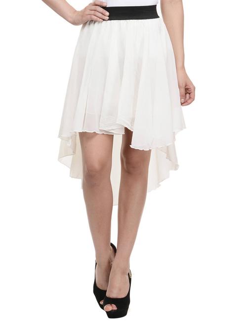 white chiffon plain skirt - 9879974 - Very Small Image - 1