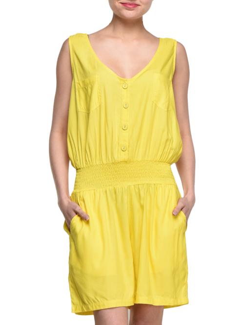 yellow rayon jumpsuit - 988499 - Standard Image - 1
