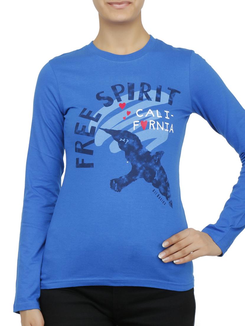 sky blue colored,cotton printed t- shirt - 9892646 - Zoom Image - 1