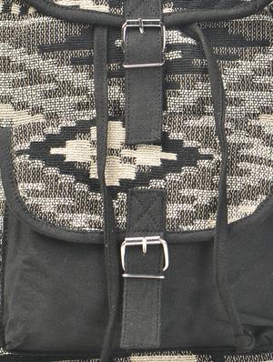 black woven canvas back-pack - 989324 - Standard Image - 4