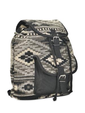 black woven canvas back-pack - 989324 - Standard Image - 5