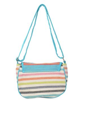 color block stripes canvas woven cross bag - 989327 - Standard Image - 2