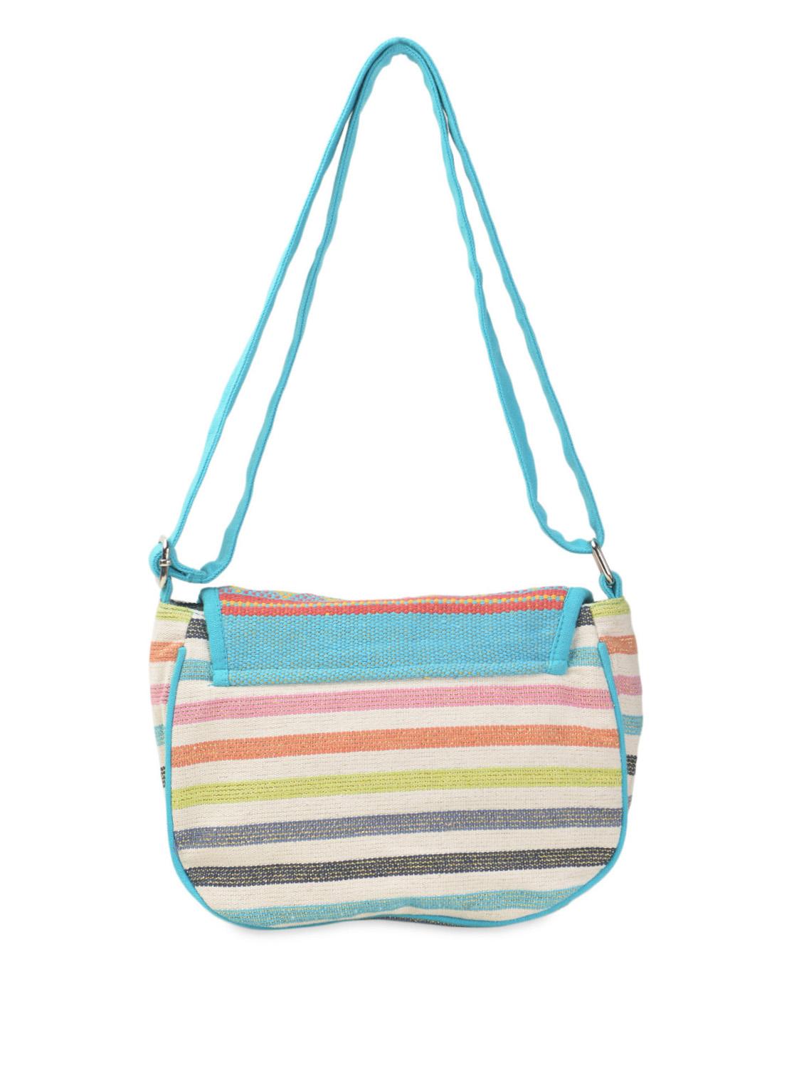 color block stripes canvas woven cross bag - 989327 - Zoom Image - 2