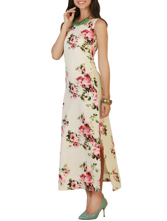 white crepe dress - 9899012 - Zoom Image - 2