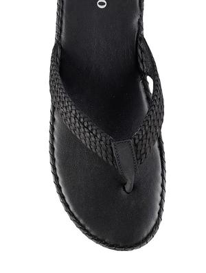 black leatherette toe separator sandals - 9901420 - Standard Image - 4