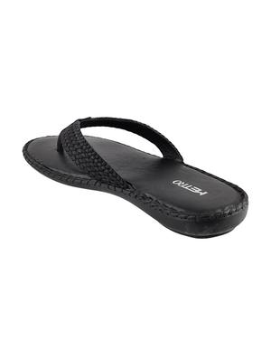 black leatherette toe separator sandals - 9901420 - Standard Image - 5
