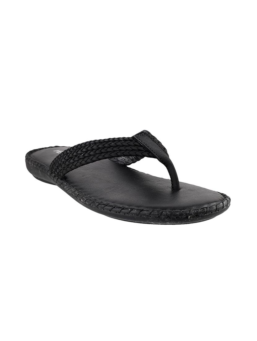 black leatherette toe separator sandals - 9901420 - Zoom Image - 1