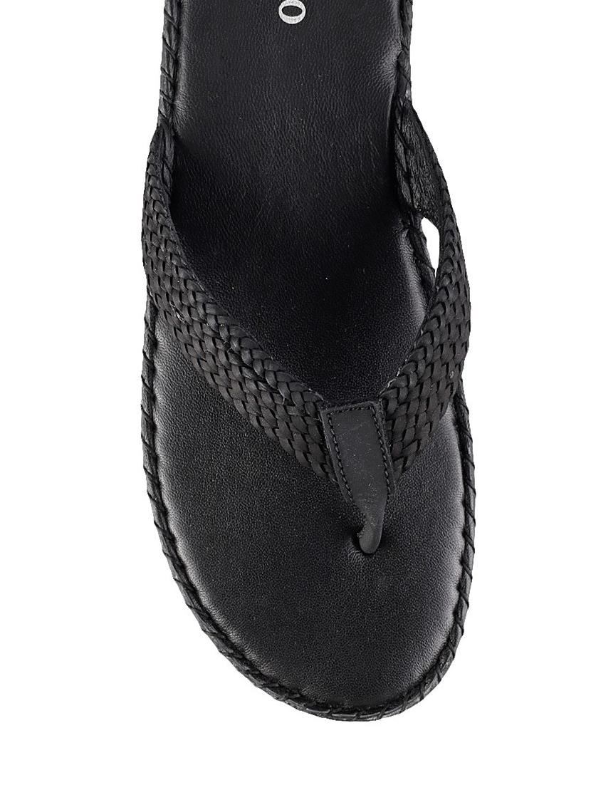 black leatherette toe separator sandals - 9901420 - Zoom Image - 4