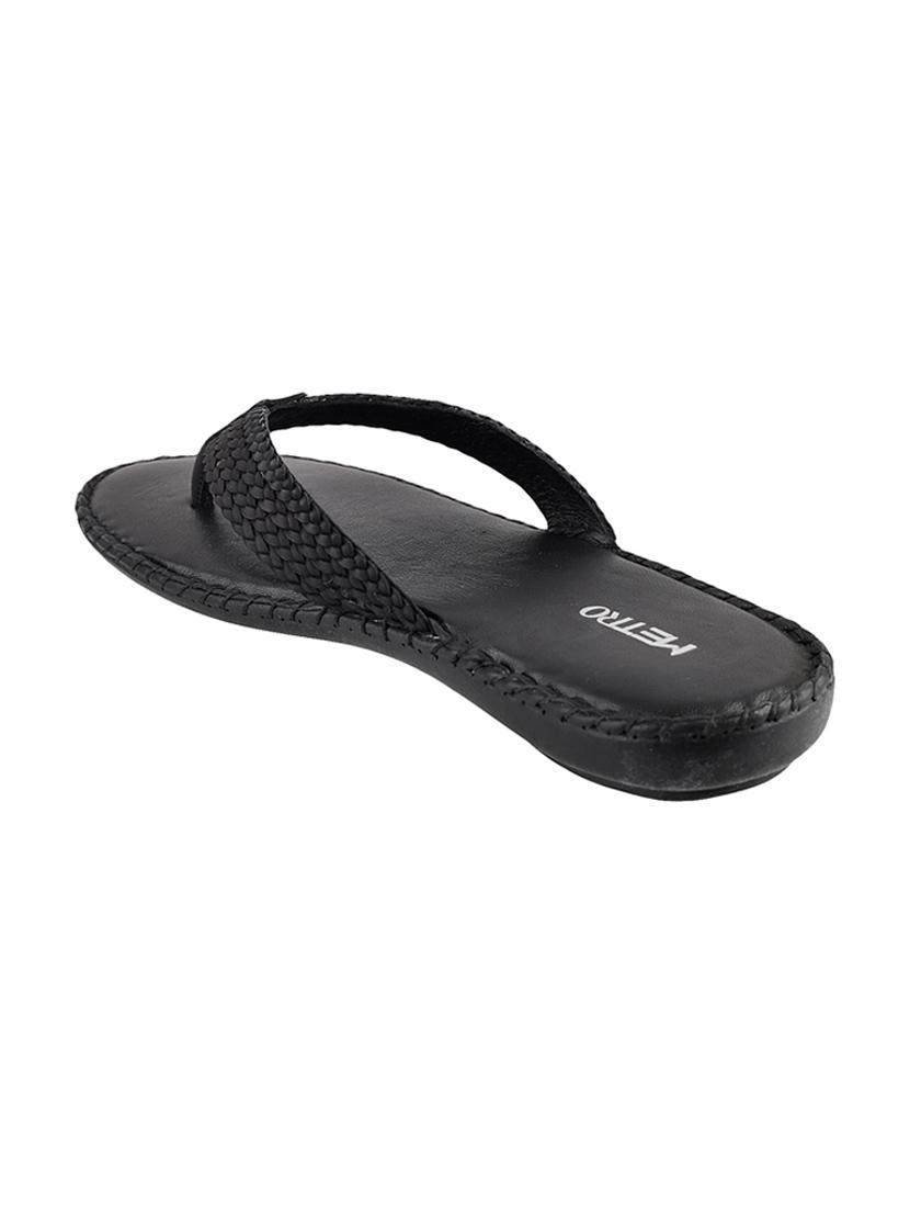 black leatherette toe separator sandals - 9901420 - Zoom Image - 5