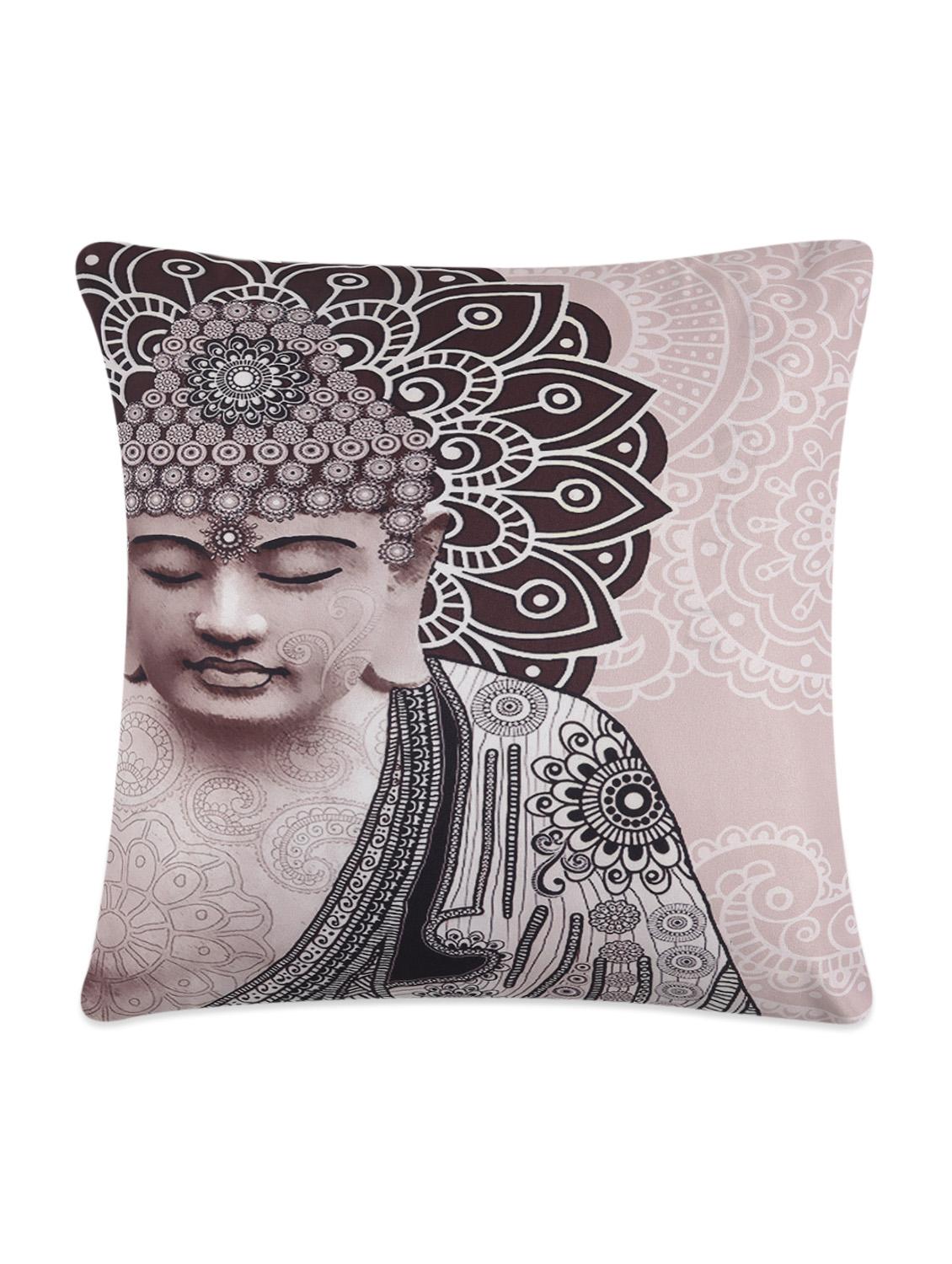 buddha print silk cushion cover - 990683 - Zoom Image - 2