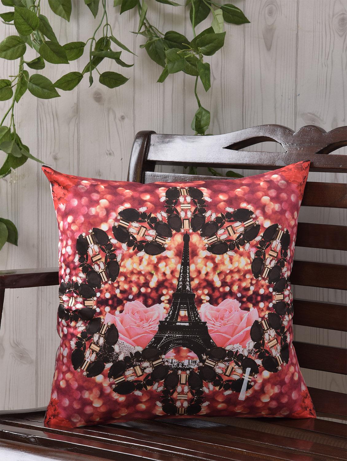eifel tower print silk cushion cover - 990693 - Zoom Image - 1