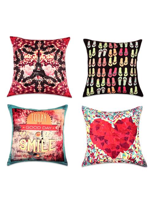quirky digital print cushion covers(set of 4) - 990725 - Standard Image - 1