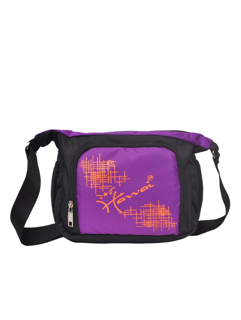 black & purple polyester sling bag - 9947812 - Zoom Image - 1