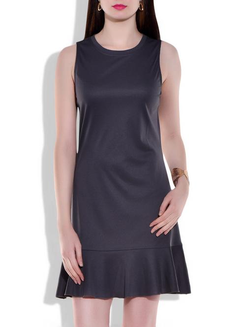 black knitted ruffle dress - 9949095 - Very Small Image - 1