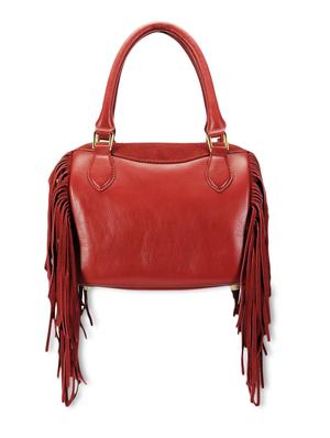 red fringed pure leather handbag - 9963767 - Standard Image - 2