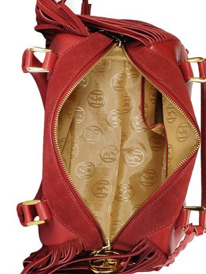 red fringed pure leather handbag - 9963767 - Standard Image - 3