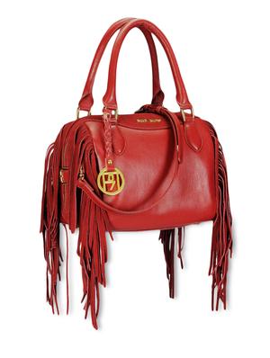 red fringed pure leather handbag - 9963767 - Standard Image - 5