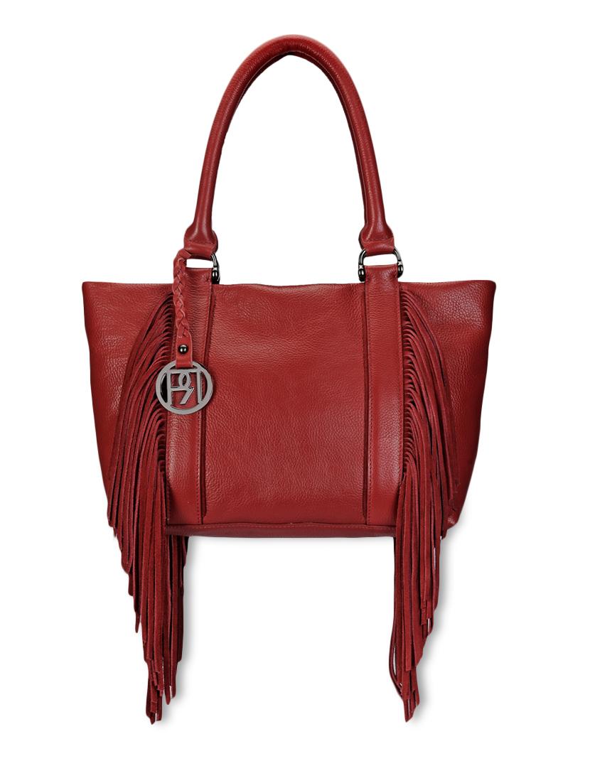 red fringed pure leather handbag - 9963769 - Zoom Image - 1