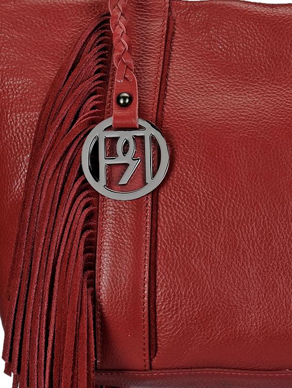 red fringed pure leather handbag - 9963769 - Zoom Image - 4
