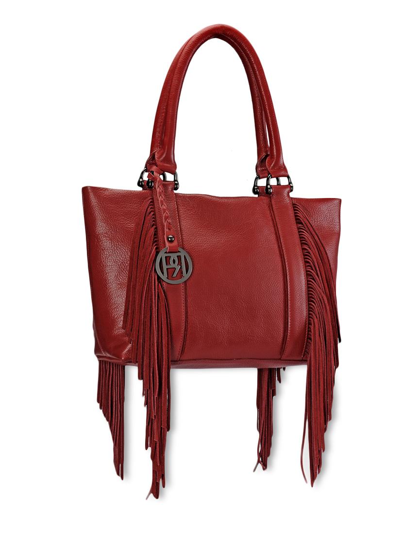 red fringed pure leather handbag - 9963769 - Zoom Image - 5