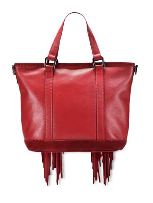red fringed pure leather handbag - 9963777 - Standard Image - 2