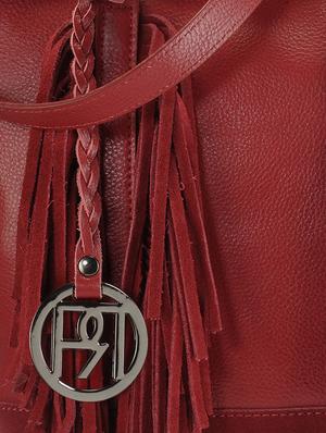 red fringed pure leather handbag - 9963777 - Standard Image - 4