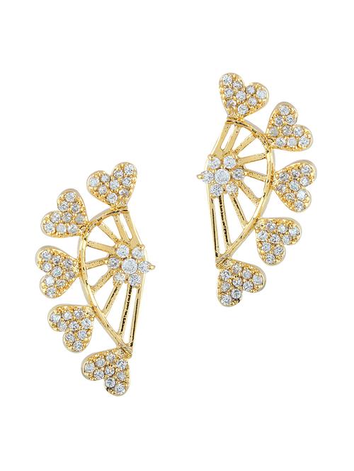 golden metal alloy embellished earing - 9966915 - Standard Image - 1