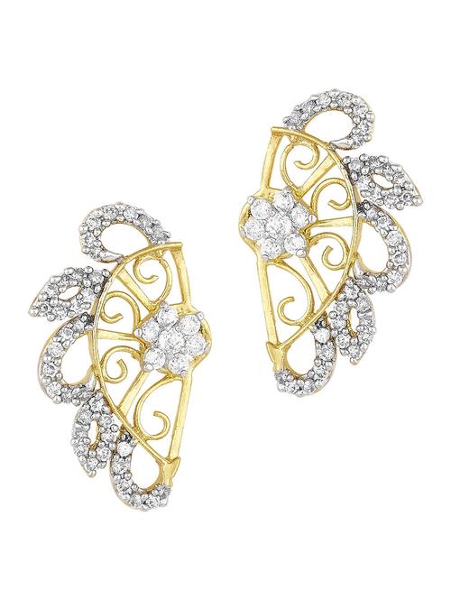 golden metal alloy embellished earing - 9966975 - Standard Image - 1