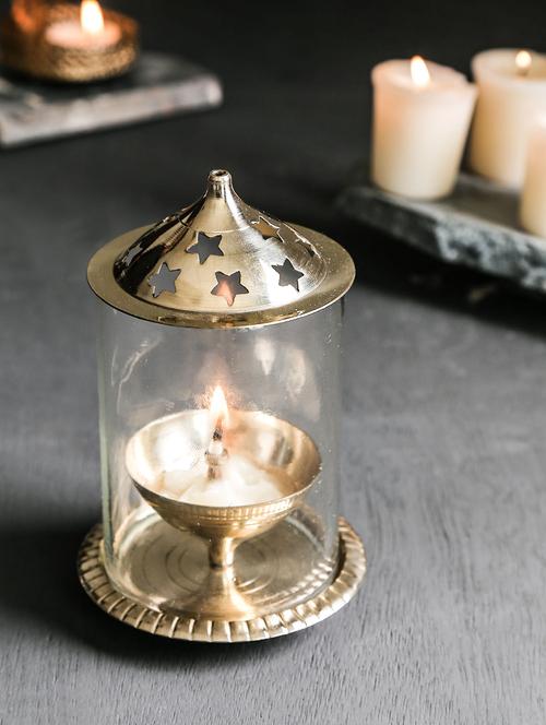 golden colour brass prayer accessory - 9985710 - Standard Image - 1