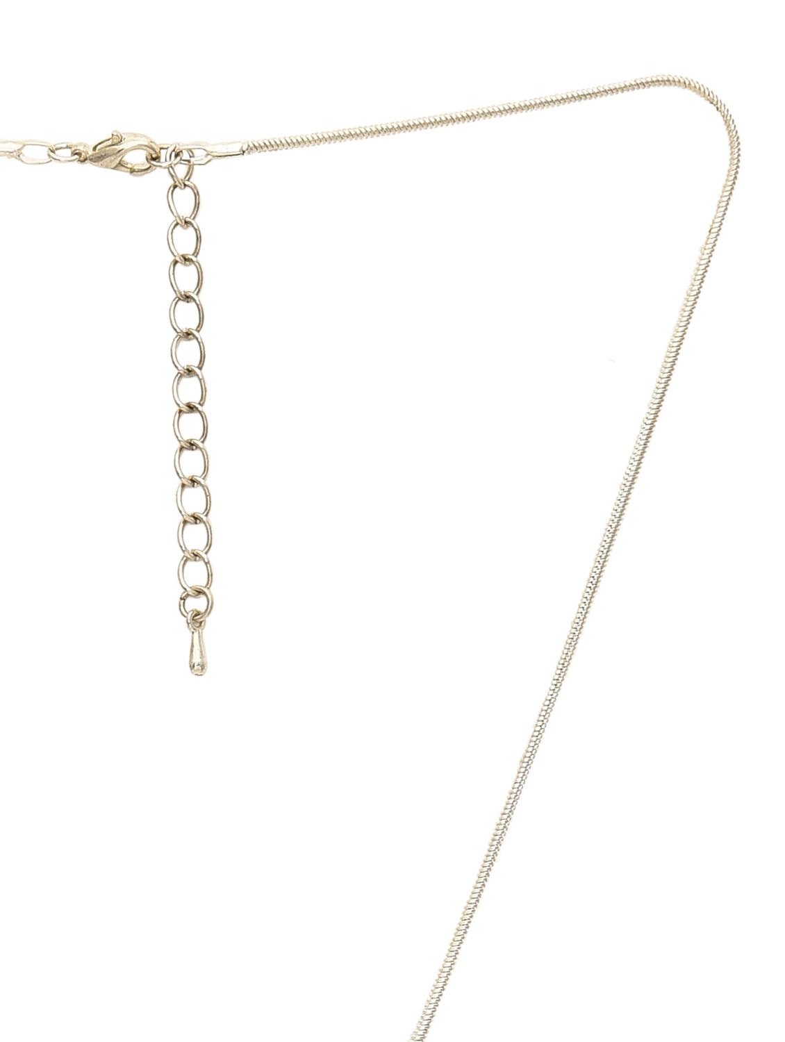 silver plated circular shaped necklace - 9989207 - Zoom Image - 3