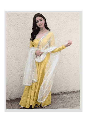 alia bhatt in yellow anarkali