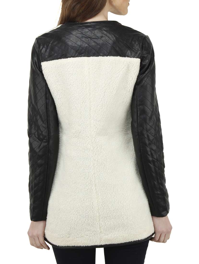 Buy online White Polyester Jacket from jackets and blazers and coats