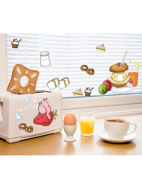 buy wall stickers for kitchen cabinet decor fruits food burger and