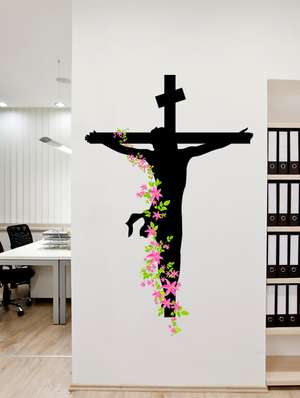 Buy online Wall Stickers Jesus Christ Floral Decal Religion Christian ...