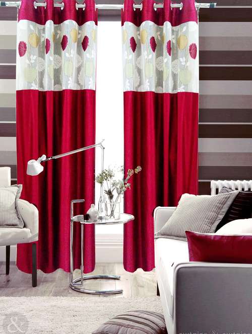 Buy Online Homefab India Russel Net Maroon Curtain Hf261 From