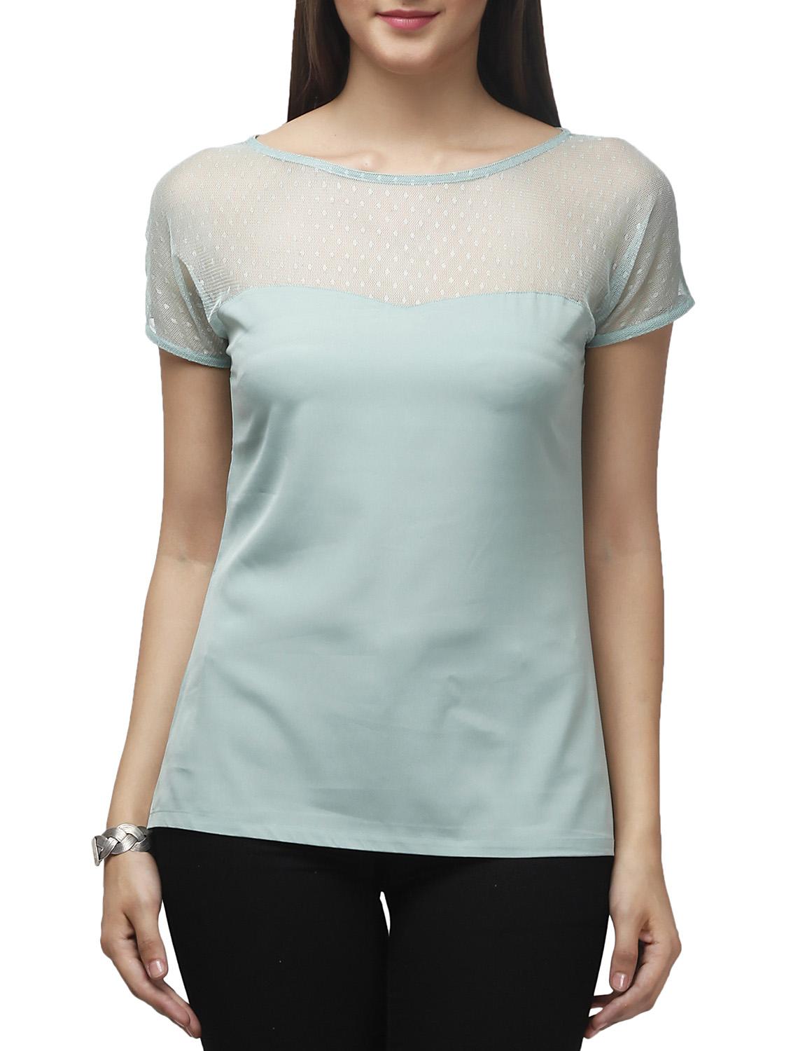 Illusion Neck Pastel Green Top By Cherymoya Online Ping Illusion Neck Pastel Green Top 10734292 Zoom Image 1